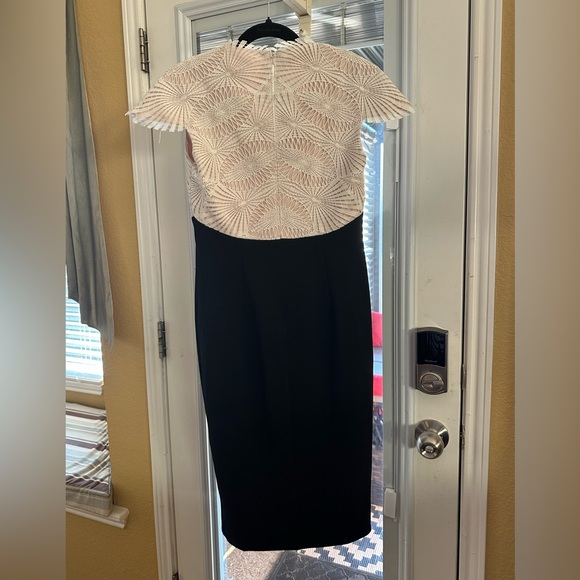 Tadashi Shoji Elegant Black and Cream lace Dress size 2 - Picture 4 of 10